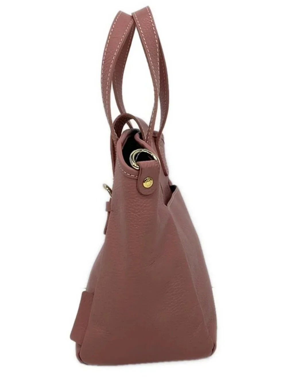russet Pink Leather Tote Bag